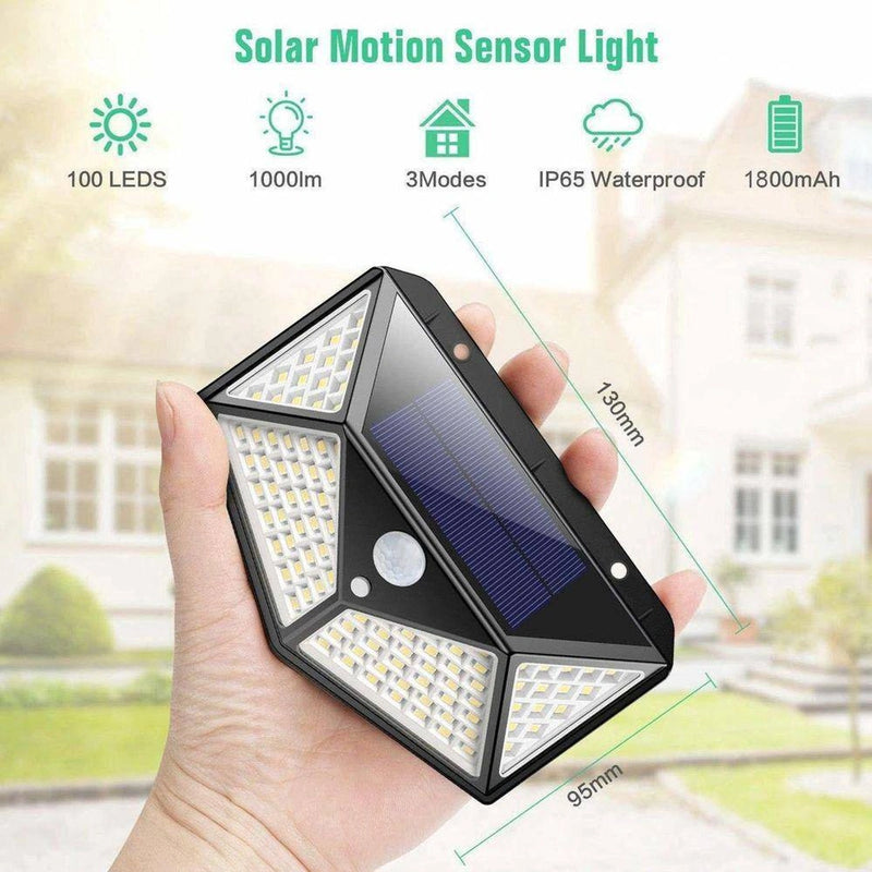 Luminária Solar com 100 Led com Sensor de Presença